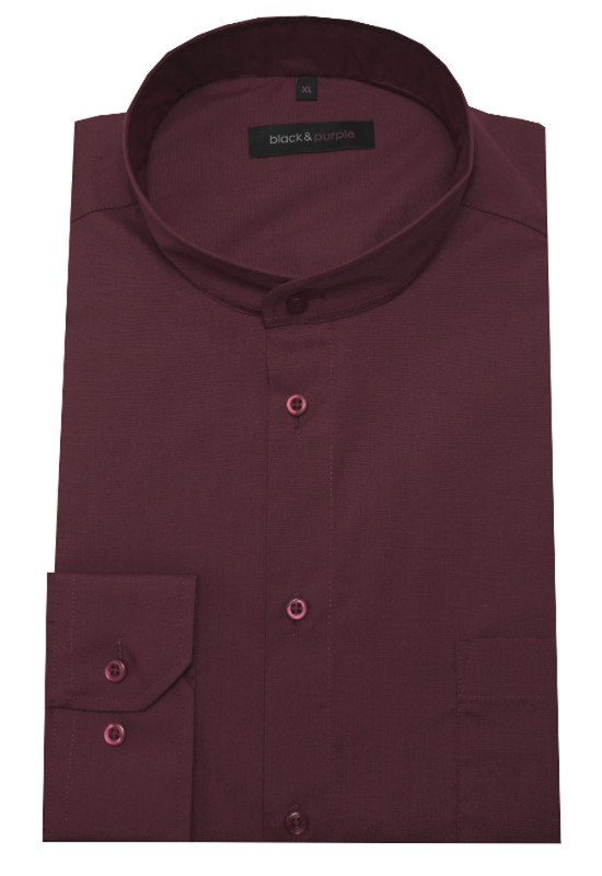 Stehkragen Hemd weinrot bügelleicht BP-0006 Regular Fit