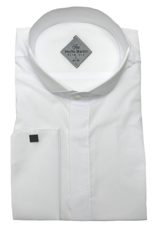 Smoking Hemd weiß mit Fliege Slim Fit von Pierre Martin