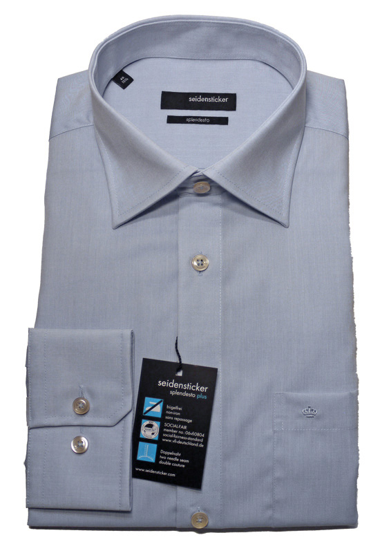 Classic Hemd von Seidensticker Splendesto hellblau Baumwolle bügelfrei