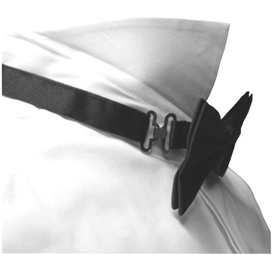 HUBER Hemd weiß Umschlagmanschette mit Fliege schwarz und Mansch.knopf HU-1011 Regular Fit