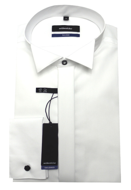 Seidensticker Smoking Hemd weiß Umschlag-Manschetten SR-0010 Shaped/Tailored