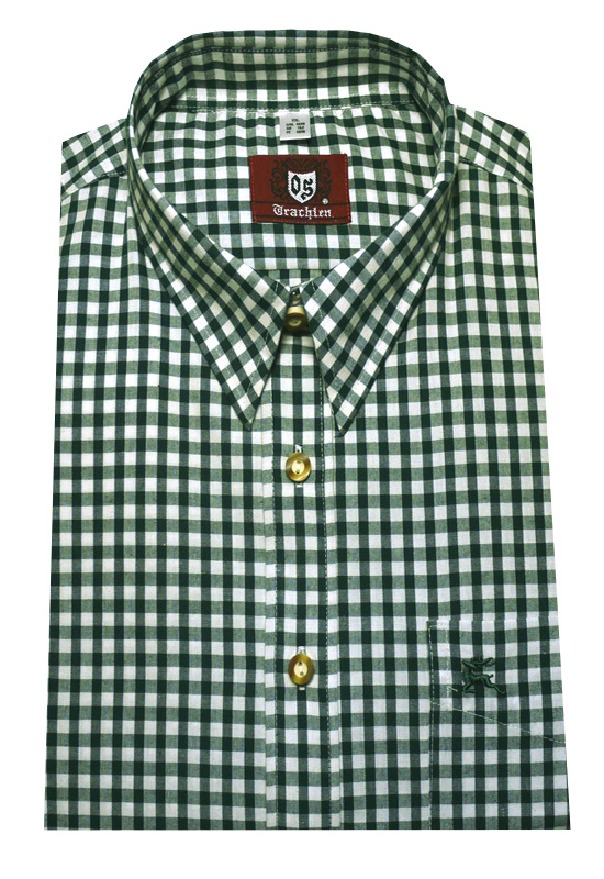 Orbis Trachtenhemd grün kariert Krempelarm Regular Fit OS-0067