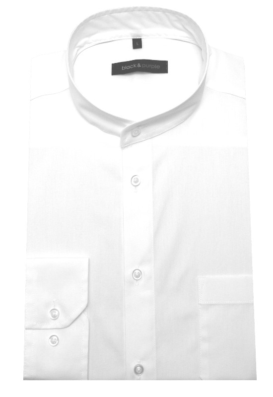 Stehkragen Hemd weiß bügelleicht BP-0039 Regular Fit