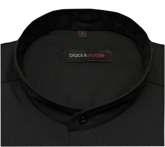 Stehkragen Hemd schwarz bügelleicht BP-0023 Regular Fit