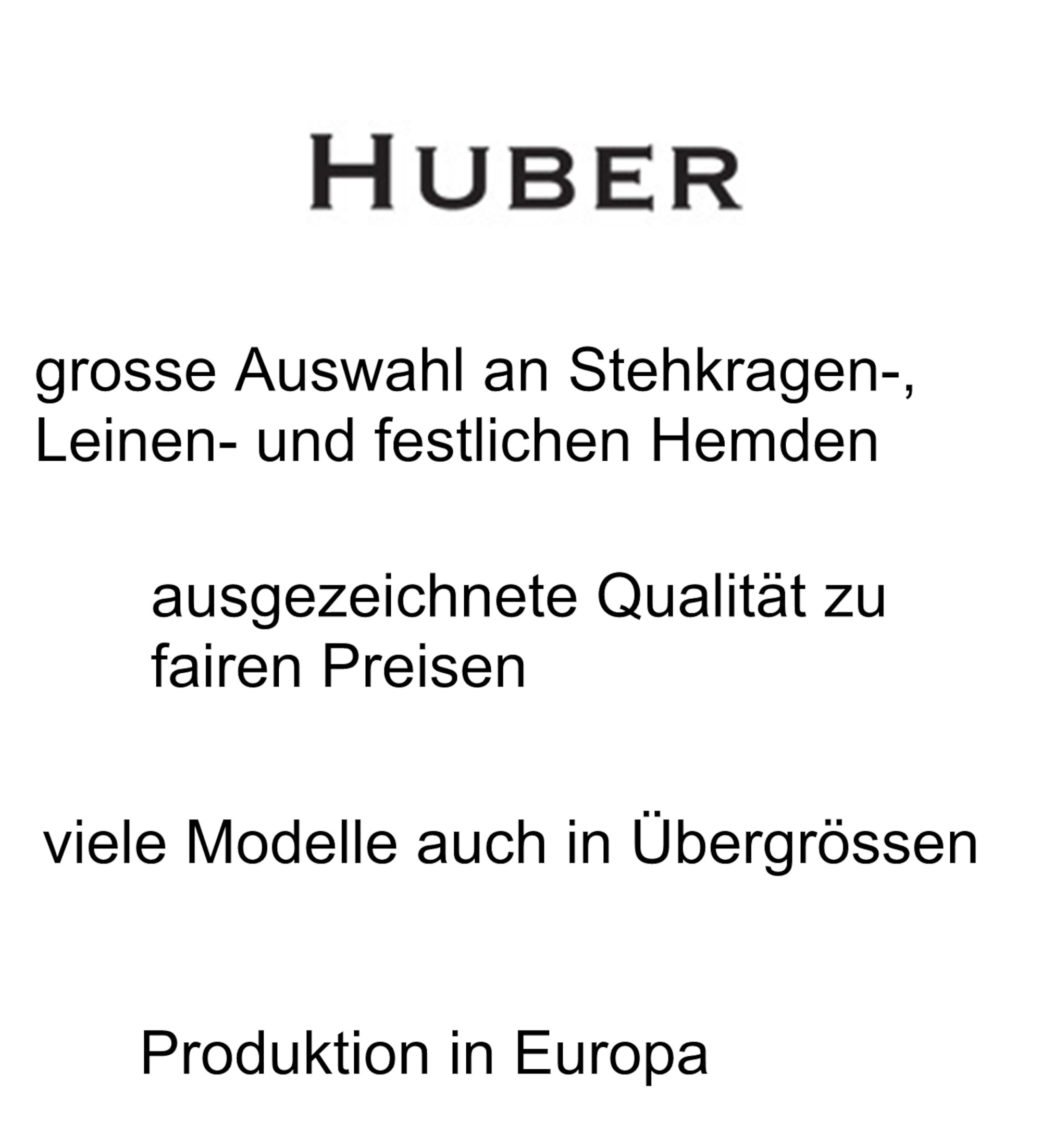 HUBER Stehkragen Leinen Hemd grau Halbleinen HU-0432 Regular