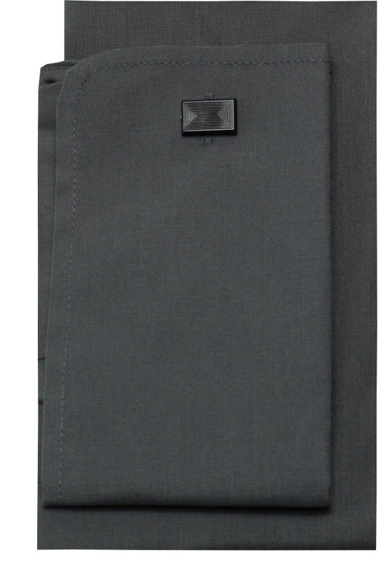 HUBER Smoking Hemd dunkelgrau Kläppchen-Kragen Regular Fit HU-0025