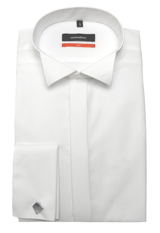Seidensticker Smoking Hemd weiß bügelfrei SU-0010 Slim Fit