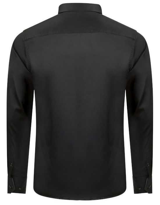 HUBER Hemd mit Button-down-Kragen schwarz-grau Regular HU-0440