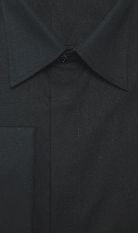 HUBER Umschlag Manschetten Hemd schwarz Regular Fit HU-0012