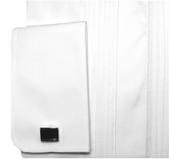 HUBER Smoking Hemd weiß mit Plissee inkl. Fliege u. Mansch.knopf HU-1171 Regular