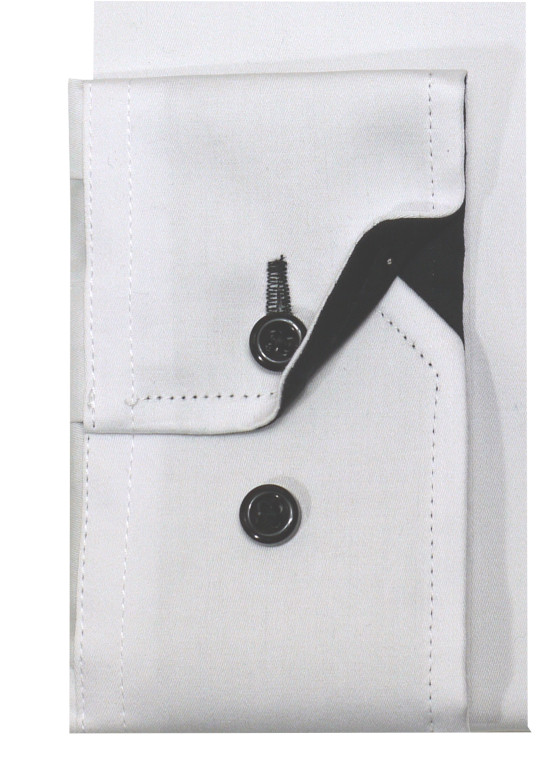 HUBER Hemd mit Button-down-Kragen weiss-schwarz Regular HU-0441