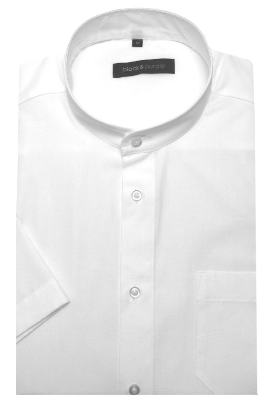 Stehkragen Hemd weiss Kurzarm bügelleicht BP-0060 Regular Fit