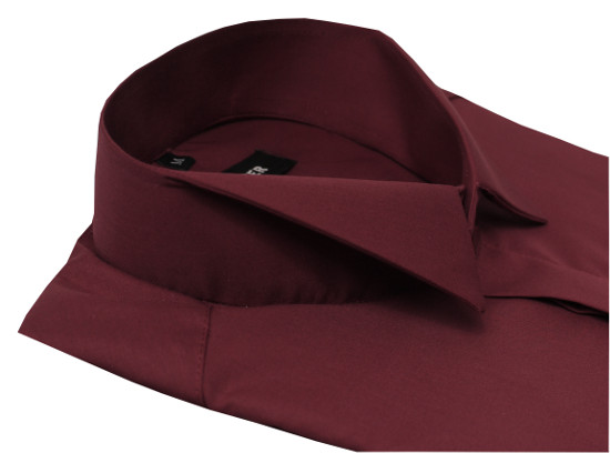 HUBER Smoking Hemd weinrot Kläppchen-Kragen Regular Fit HU-0026
