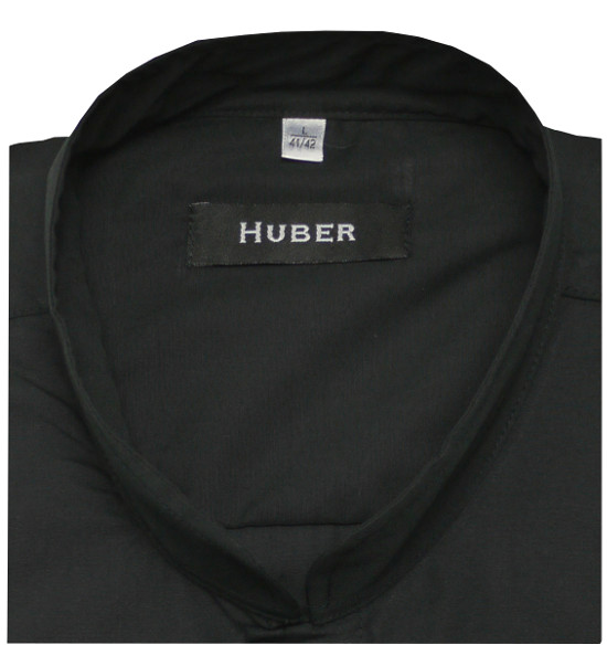 HUBER Asia Mao Stehkragen Hemd schwarz HU-90036 Regular