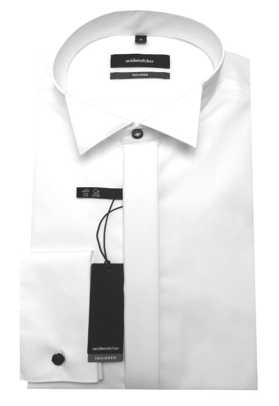 Seidensticker Smoking Hemd weiß inkl. Fliege u. Mansch.knopf SR-2010 Shaped/Tailored