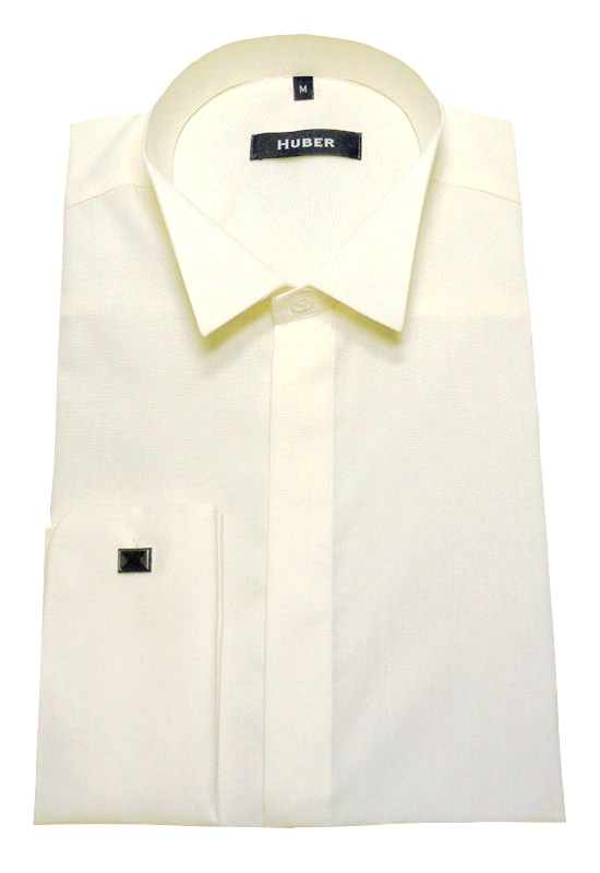 HUBER Smoking Hemd champagner creme Kläppchen-Kragen HU-90023 Regular