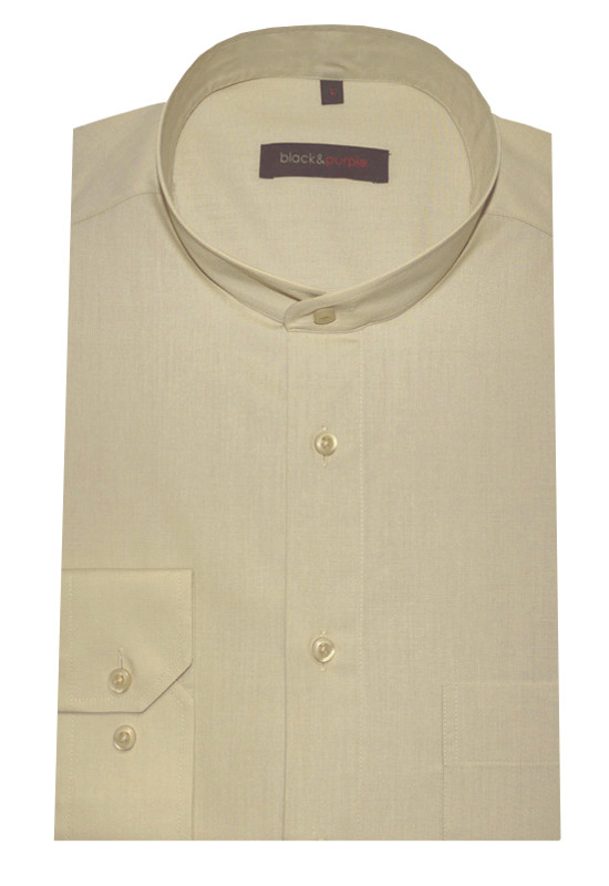 Stehkragen Hemd beige hell bügelleicht BP-0031 Regular Fit