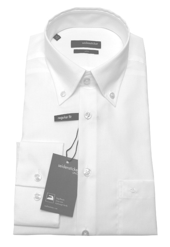 Seidensticker Hemd weiß Button Down Regular bügelleicht