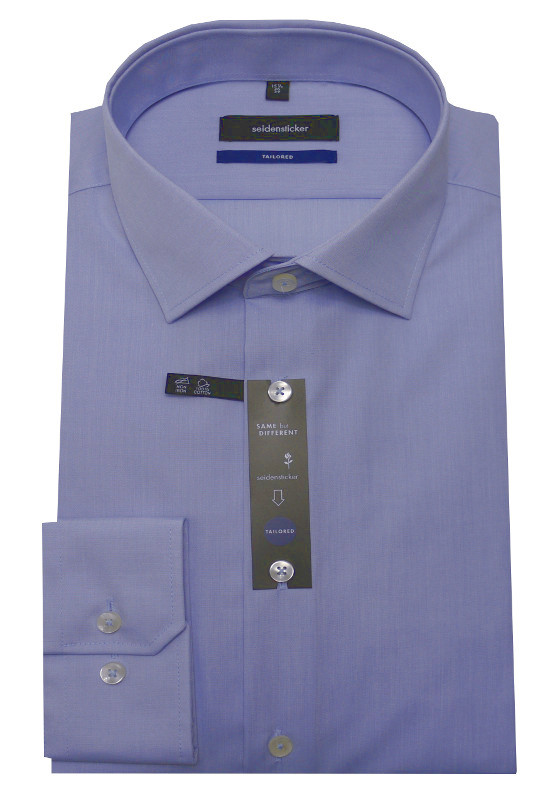 Tailored Fit Hemd von Seidensticker Schwarze Rose hellblau bügelfrei