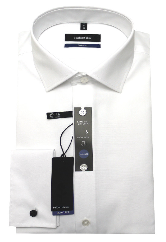 Seidensticker Umschlag-Manschetten Hemd weiß SR-0020 Shaped/Tailored